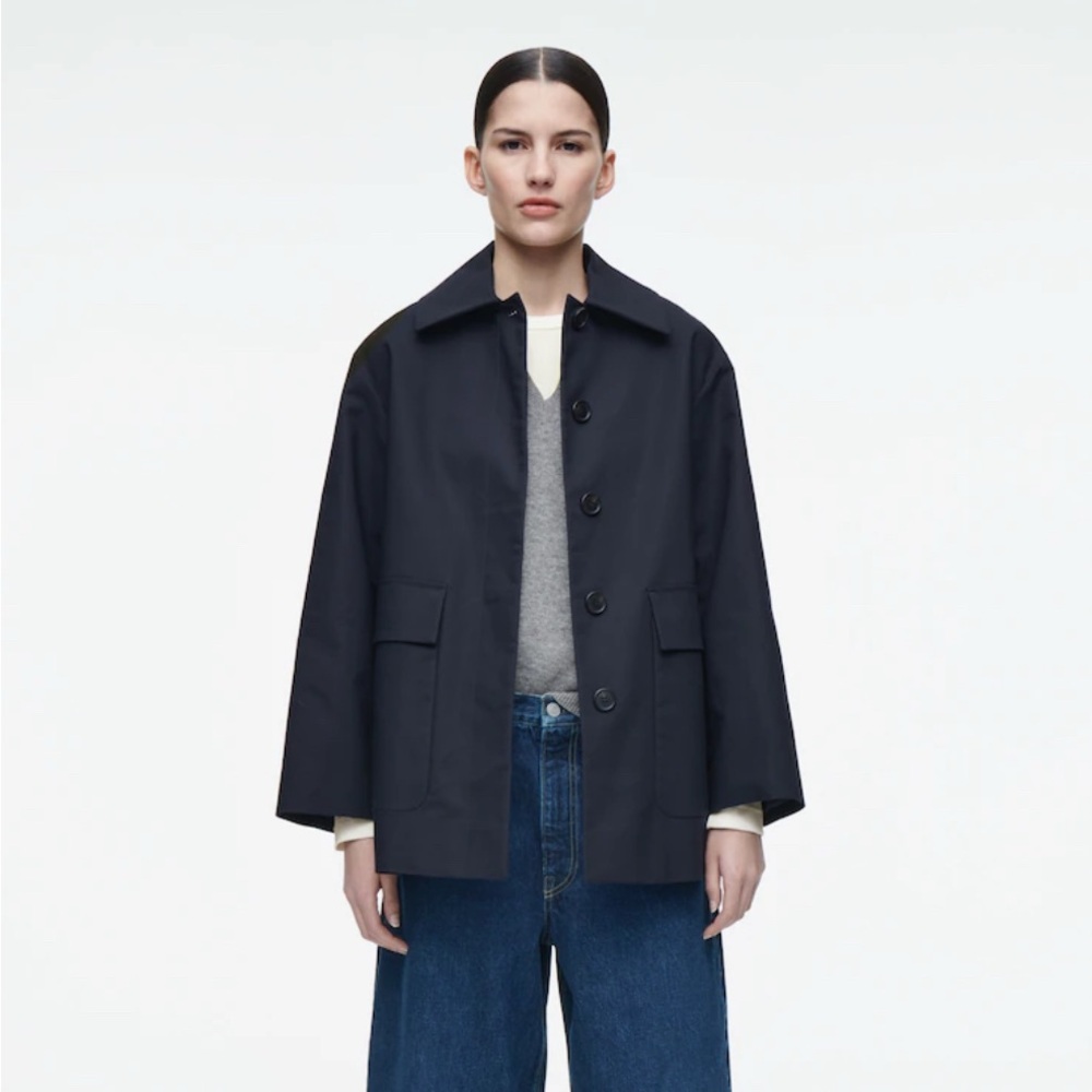 COS Navy Trench Coat